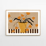 Frankie Penwill Flowers in Yellow Striped Vase 70×100cm