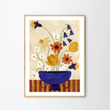 Frankie Penwill Colourful Bunch in Blue Vase 70×100cm
