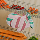 Striped Oven Mitt & Pot Holder Set Mix 2
