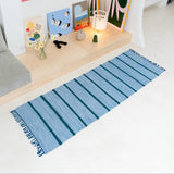 Upcycled Rug Long Runner Light Blue