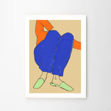 Rosie McGuinness Lying Down in Blue and Red A4