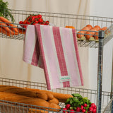 Striped Tea Towel Burgundy / Pink