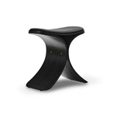 LUNO STOOL Black Oak Black Leather